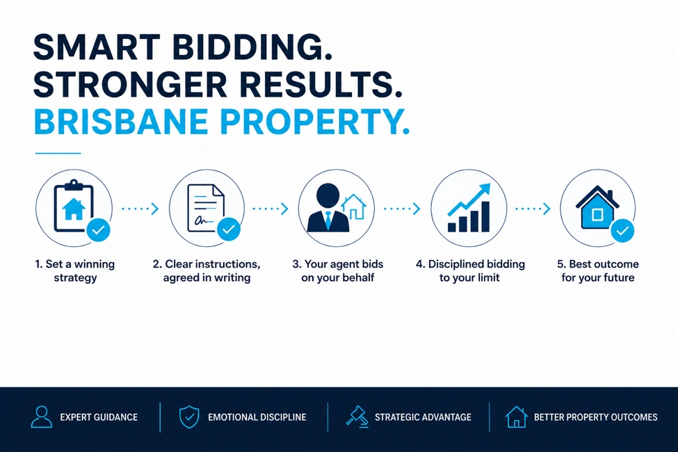 Brisbane property auction bidding strategy.