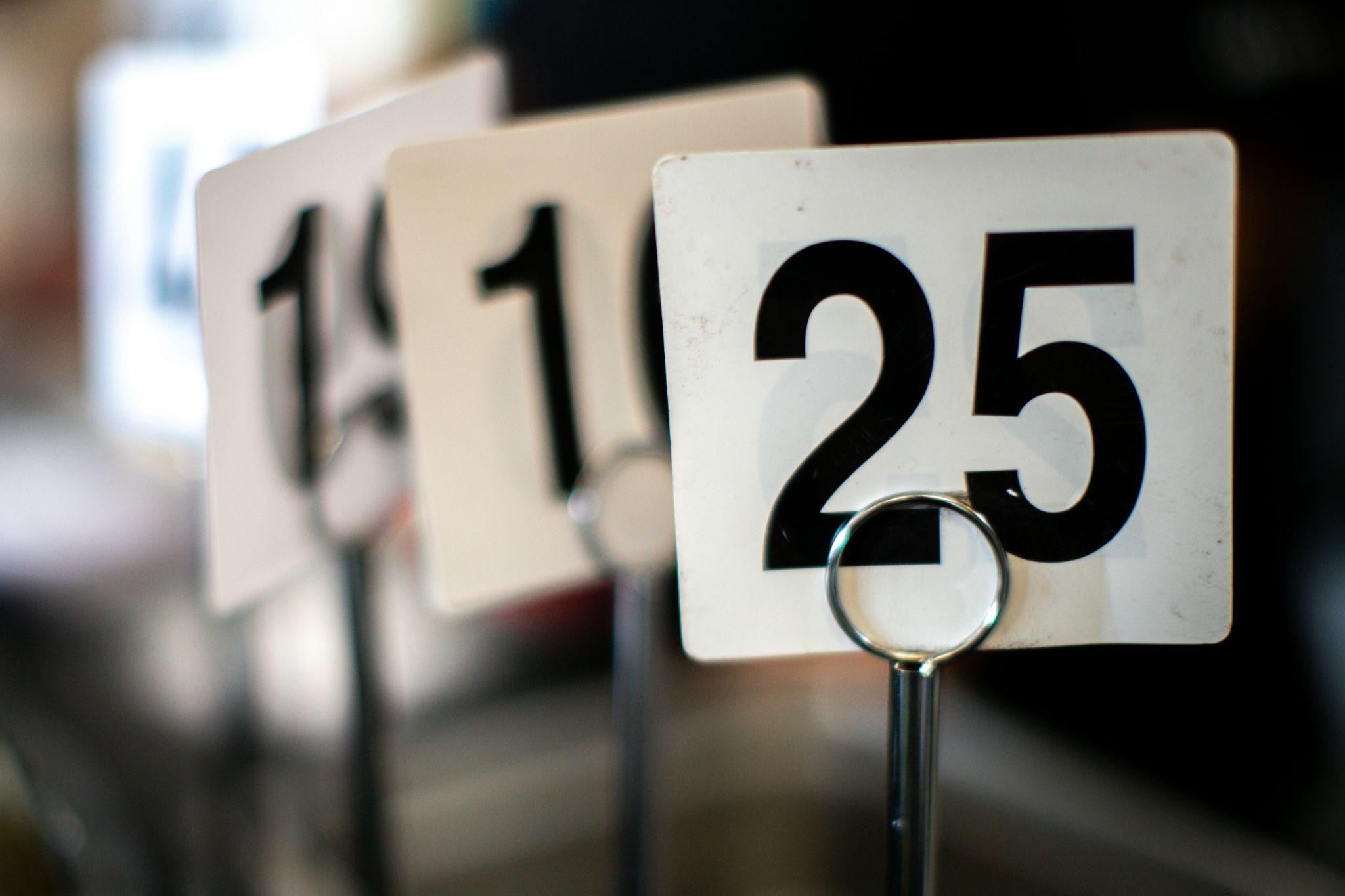 Auction Bidding Numbers use for bidding.