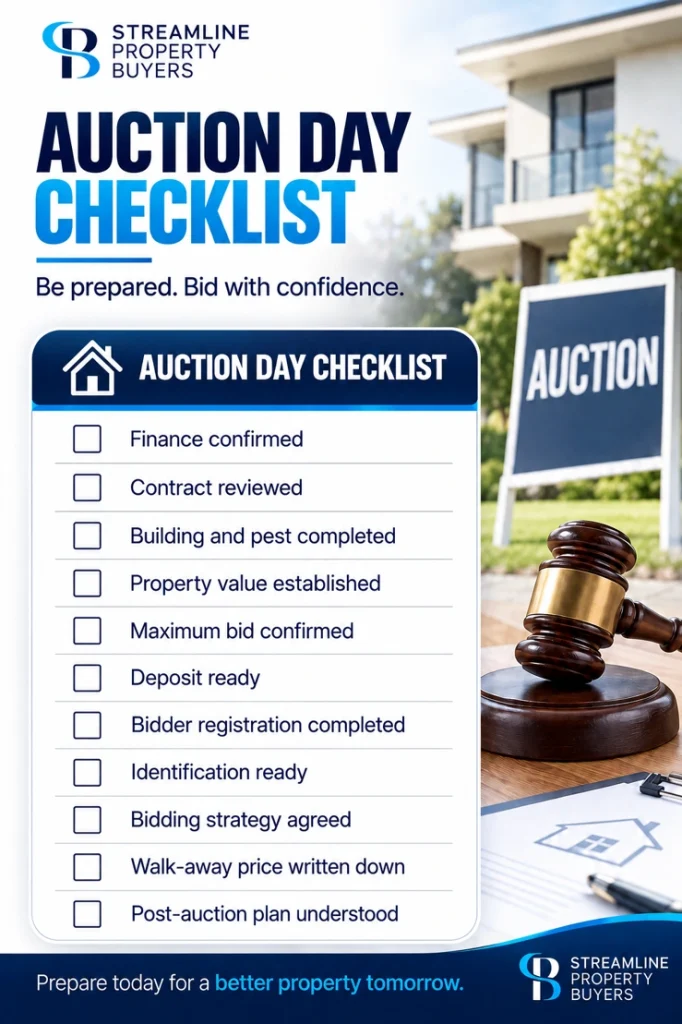 Brisbane property auction day checklist.